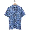 Construct Slim Fit Performance Short Sleeve Button-up Shirt In Blue