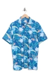 Construct Slim Fit Performance Short Sleeve Button-up Shirt In Blue