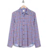 Construct Slim Fit Plaid 4-way Stretch Button-up Shirt In Blue