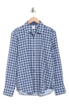 Construct Slim Fit Plaid 4-way Stretch Button-up Shirt In Blue