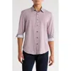 Construct Slim Fit Plaid Stretch Button-up Shirt In Pink