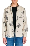 Construct Skull Shirt Jacket In Ecru