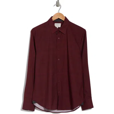 Construct Slim Fit Stretch Chambray Button-up Shirt In Burgundy