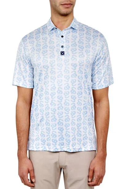 Construct Snake Golf Polo Shirt In Blue