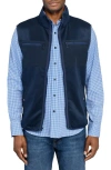 Construct Solid Fleece Vest In Blue