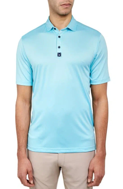 Construct Solid Golf Polo In Aqua