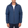 Construct Solid Puffer Jacket In Navy