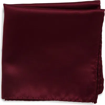 Construct Solid Satin Pocket Square In Red