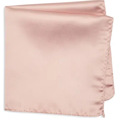 Construct Solid Satin Pocket Square In Pink