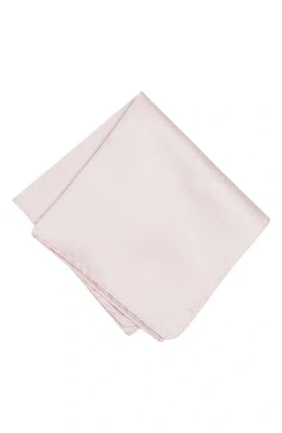 Construct Solid Satin Pocket Square In White