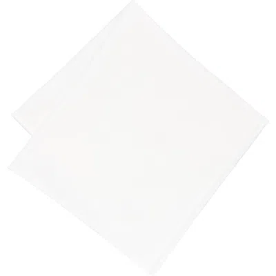 Construct Solid Satin Pocket Square In White