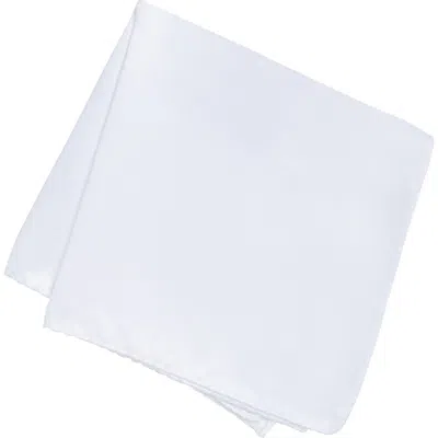 Construct Solid Satin Pocket Square In White