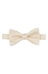Construct Solid Satin Pre-tied Bow Tie In White