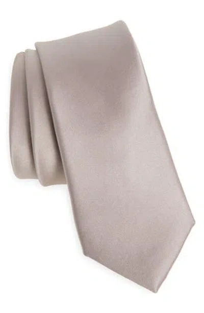 Construct Solid Satin Tie In Purple
