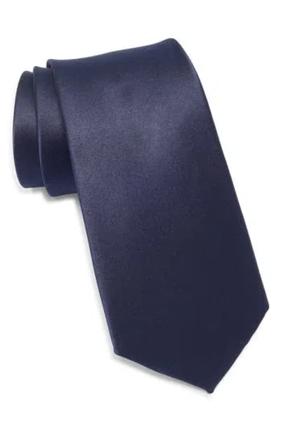 Construct Solid Satin Tie In Neutral