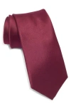 Construct Solid Satin Tie In Pink