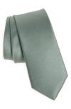 Construct Solid Satin Tie In Neutral