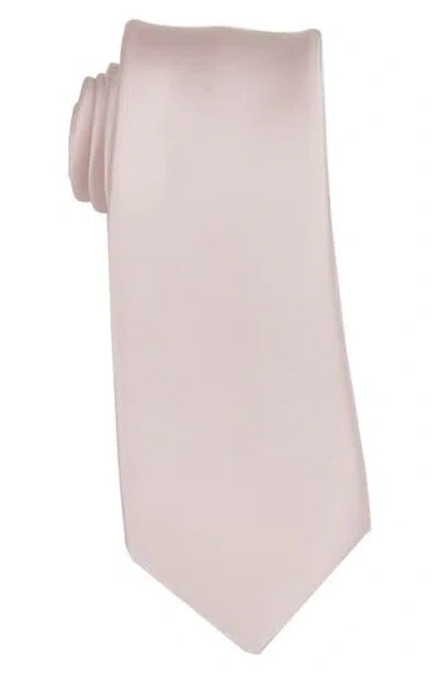 Construct Solid Satin Tie In Blue