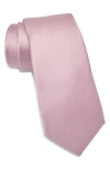 Construct Solid Satin Tie In Purple