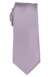 Construct Solid Satin Tie In Purple