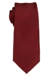 Construct Solid Satin Tie In Burgundy