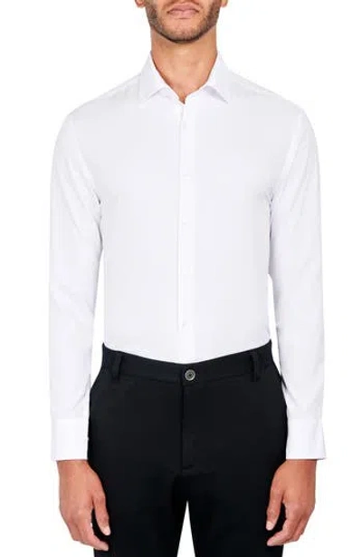 Construct Solid Slim Fit Dress Shirt In White