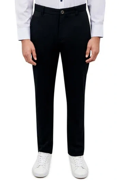 Construct Solid Stretch Knit Trousers In Black