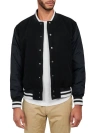 Construct Solid Varsity Jacket In Black