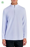 Construct Solid Waffle Knit Quarter Zip In White