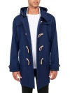 Construct Solid Wool Toggle Coat In Navy