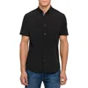 Construct Solid Woven Short Sleeve Basic In Black