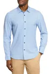 Construct Square Geo Woven Long Sleeve Basic In Blue