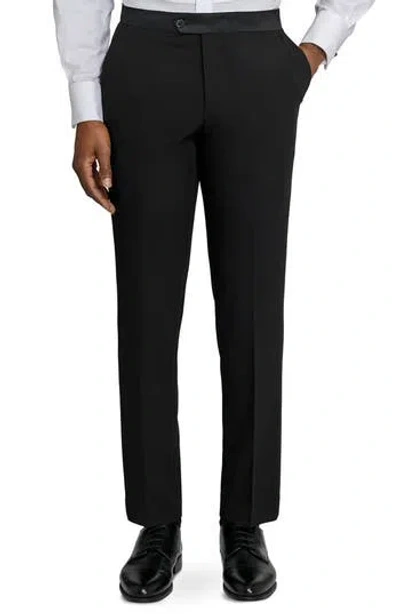 Construct Stretch Tuxedo Pants In Black