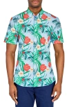 Construct Tropical Woven Short Sleeve Shirt In Multi