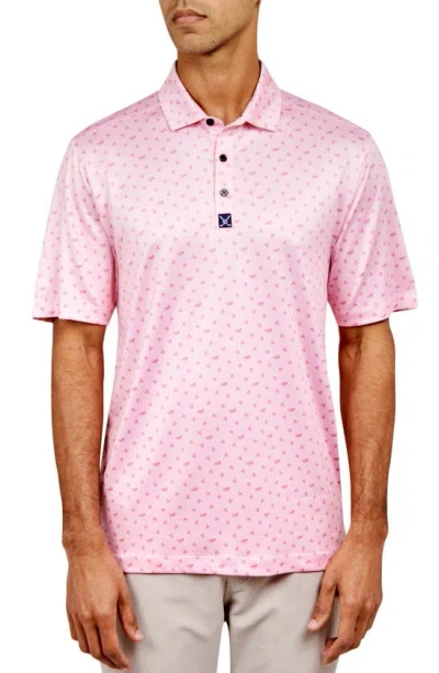 Construct Watermelon Golf Polo Shirt In Pink