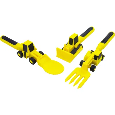 Constructive Eating Construction Eating Utensils For Kids And Toddlers In Yellow