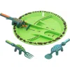 Constructive Eating Utensil And Divided Plate Set For Kids And Toddlers