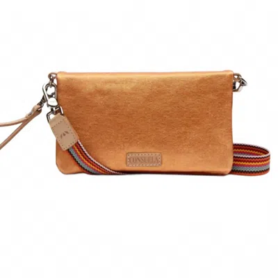 Consuela Bronzed Uptown Crossbody Bag In Beige In Brown
