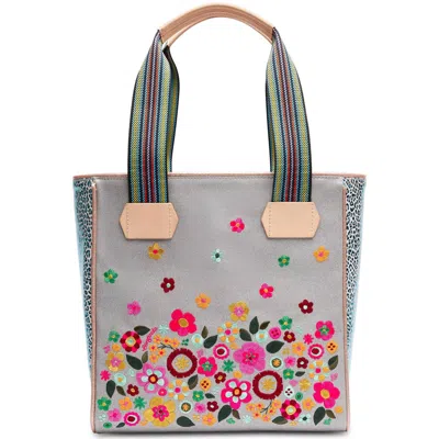 Consuela Classic Floral Tote Bag In Tink In Gray
