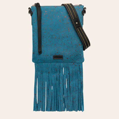 Consuela Nilo Explorer Turquoise Fringed Mini Bag In Blue