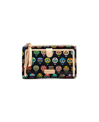 Consuela Slim Wallet In Tiny Sugar Skulls In Multi