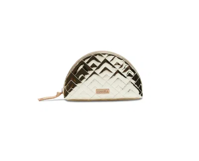 Consuela Women's Evadney Medium Cosmetic Case In Gold Metallic In White