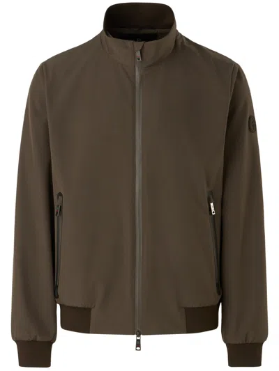 Conte Of Florence Zip-up Bomber Jacket In Brown