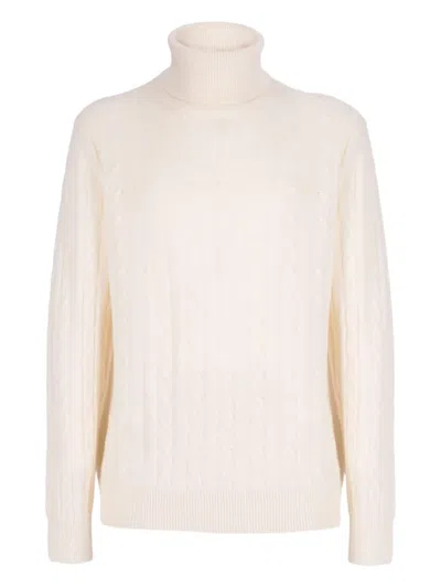 CONTE OF FLORENCE CABLE-KNIT ROLL-NECK SWEATER