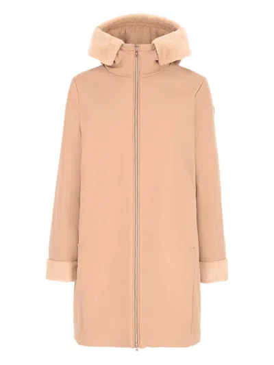 CONTE OF FLORENCE HOODED FLEECE-TRIMMED JACKET