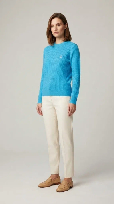 Conte Of Florence Knitted Collar 6550d001b040 In Blue