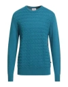Conte Of Florence Man Sweater Azure Size Xxl Polyamide, Viscose, Wool, Cashmere In Blue