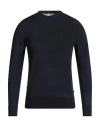 Conte Of Florence Man Sweater Navy Size M Merino Wool In Blue