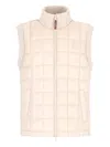 Conte Of Florence Quilted Sleeveless Jacket In Neutral