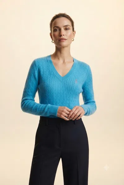 Conte Of Florence V-neck Mesh 6550d002b040 In Blue